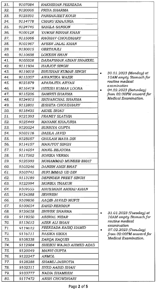 JKPSC JKAS Medical Examination dates released, Check list here 5