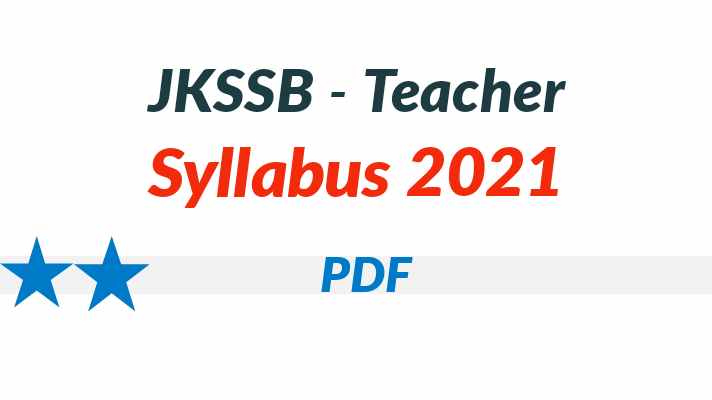 JKSSB Teacher Syllabus