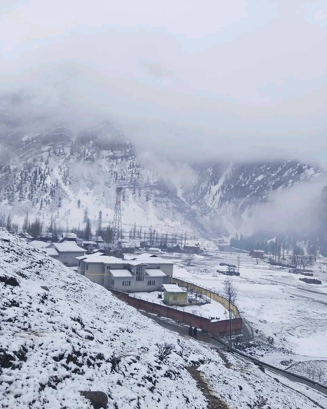 Snowfall somewhere in Kashmir Valley
