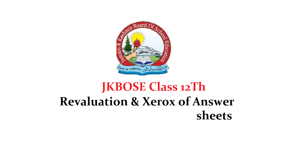 JKBOSE Class 12Th Revaluation & Xerox of Answer sheets update 3