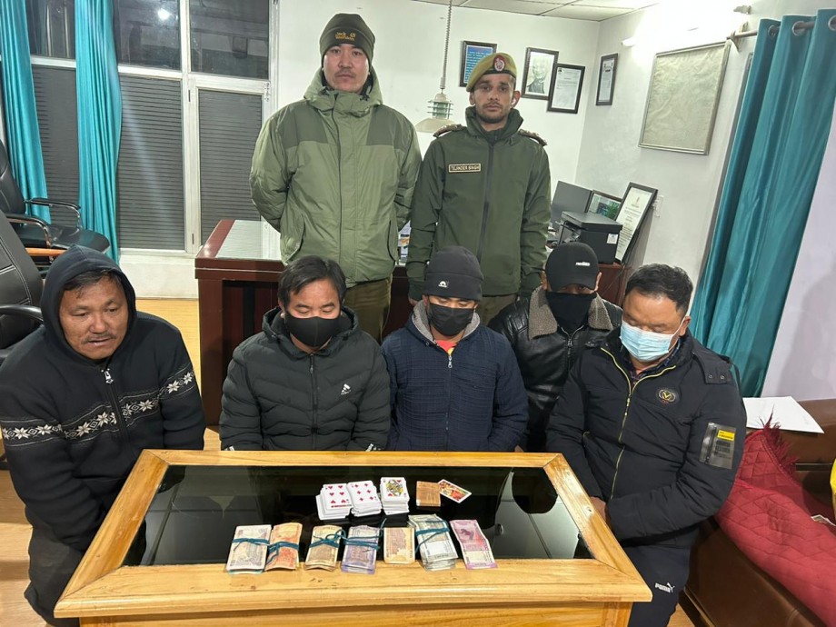 District Police Leh arrested 9 person; 78,000 stake money seized 1
