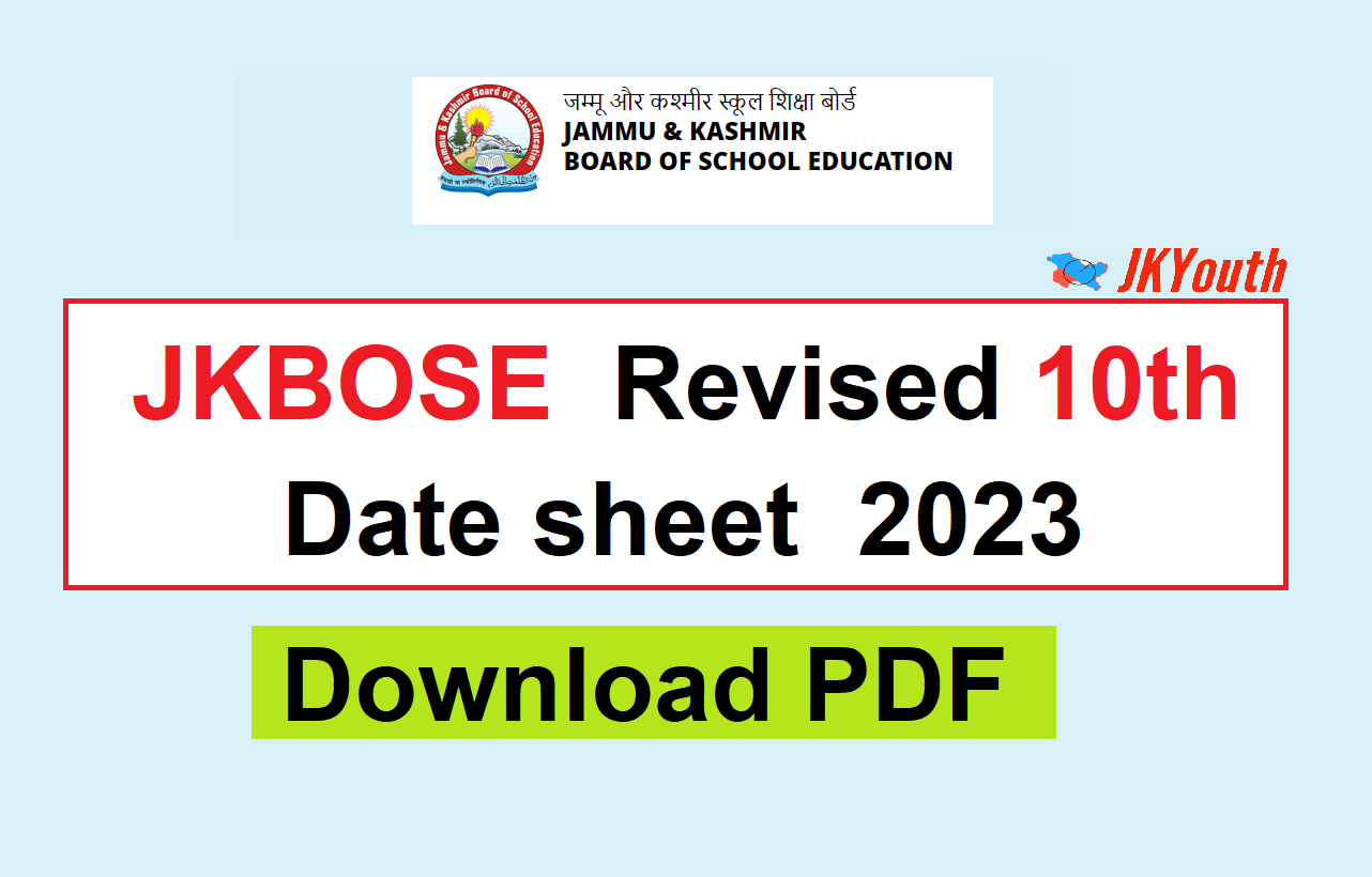 JKBOSE 10th Date Sheet 2023